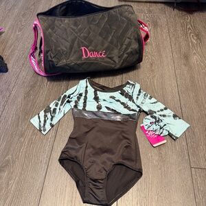 Justice Dance Leotard and gym bag